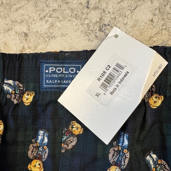 Vintage NWT Men's Polo by Ralph Lauren XL Plaid boxer shorts with Teddy bears - Picture 4 of 16